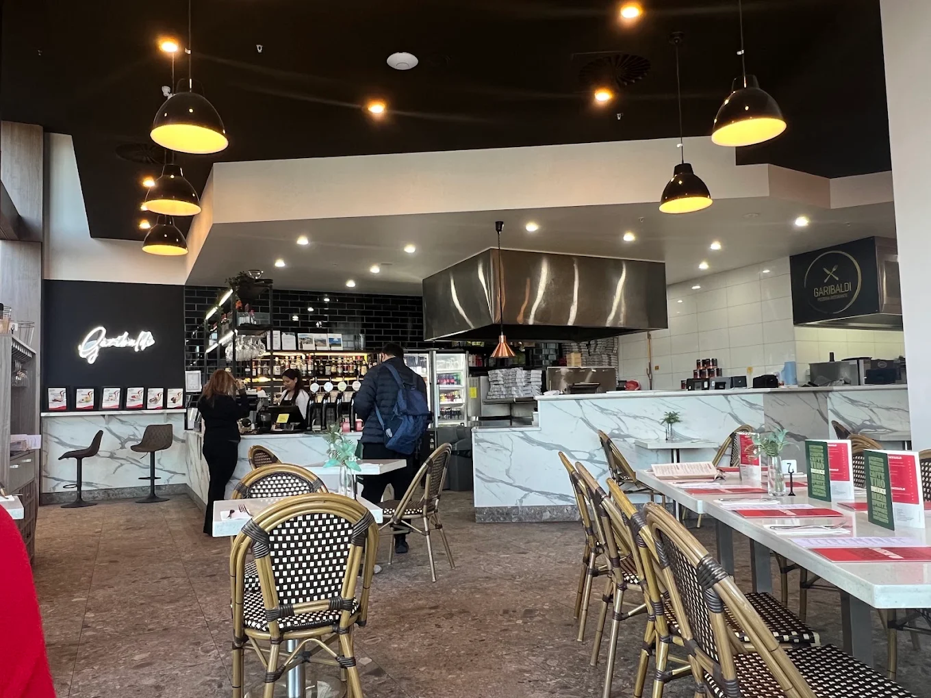 Garibaldi front dining area and open kitchen